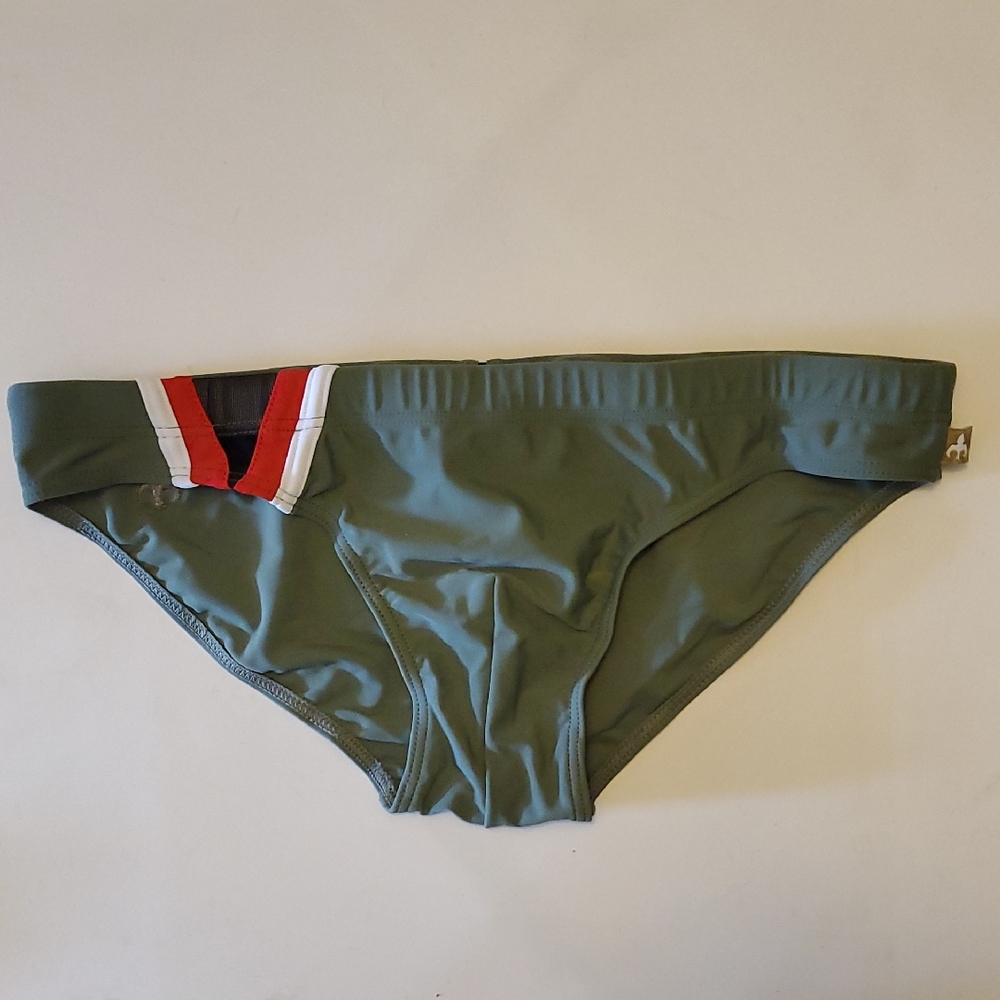Marcuse Olive Green Men's Swim Briefs